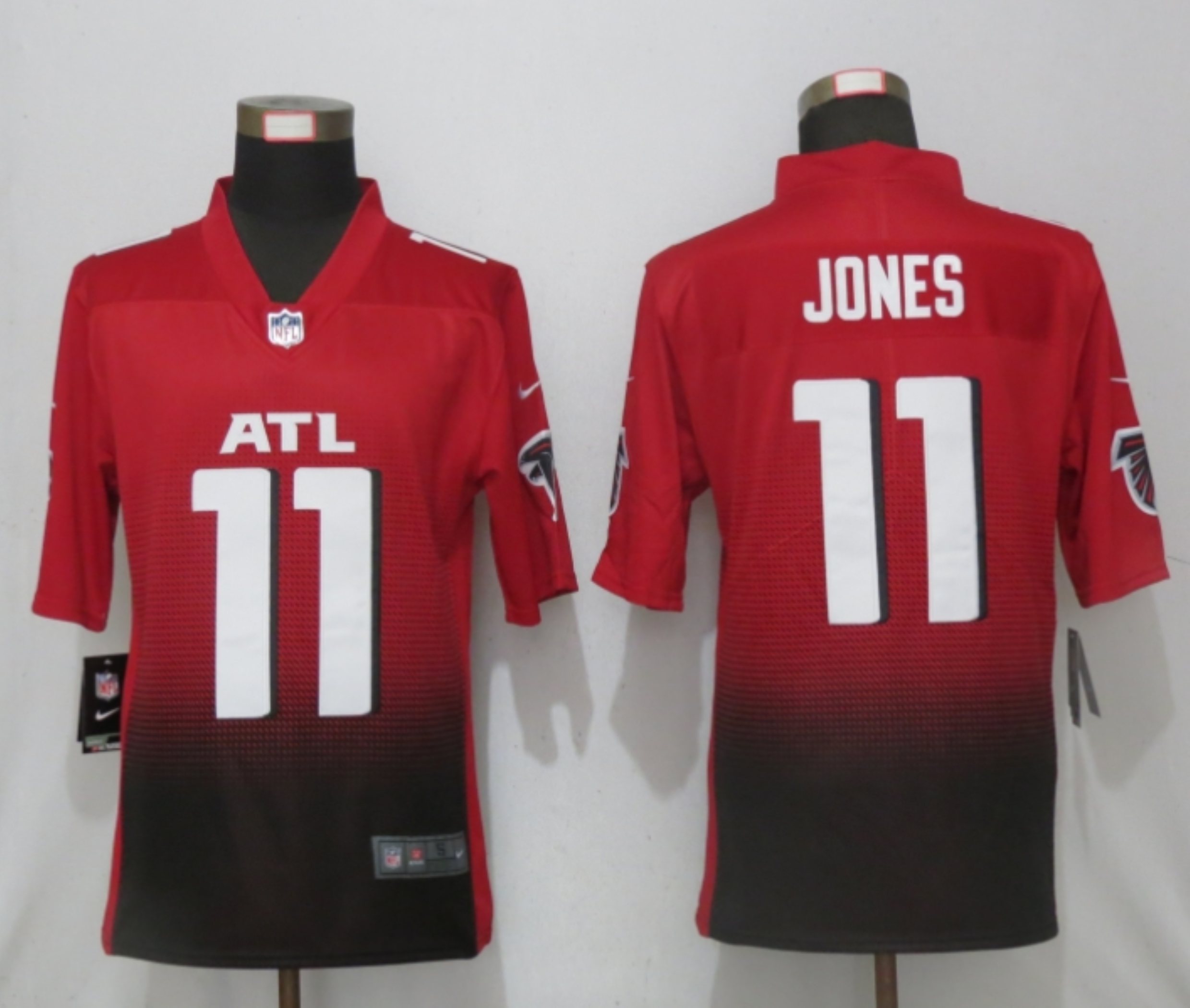 Men New Nike Atlanta Falcons 11 Jones Red 2nd Alternate Game Jersey